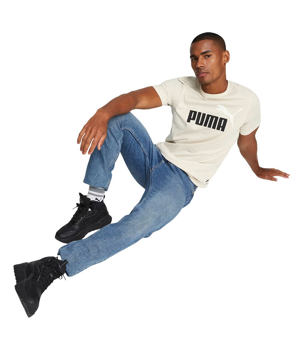 Puma Essentials+ 2 Colour Logo Kısa Kollu T-Shirt Bej
