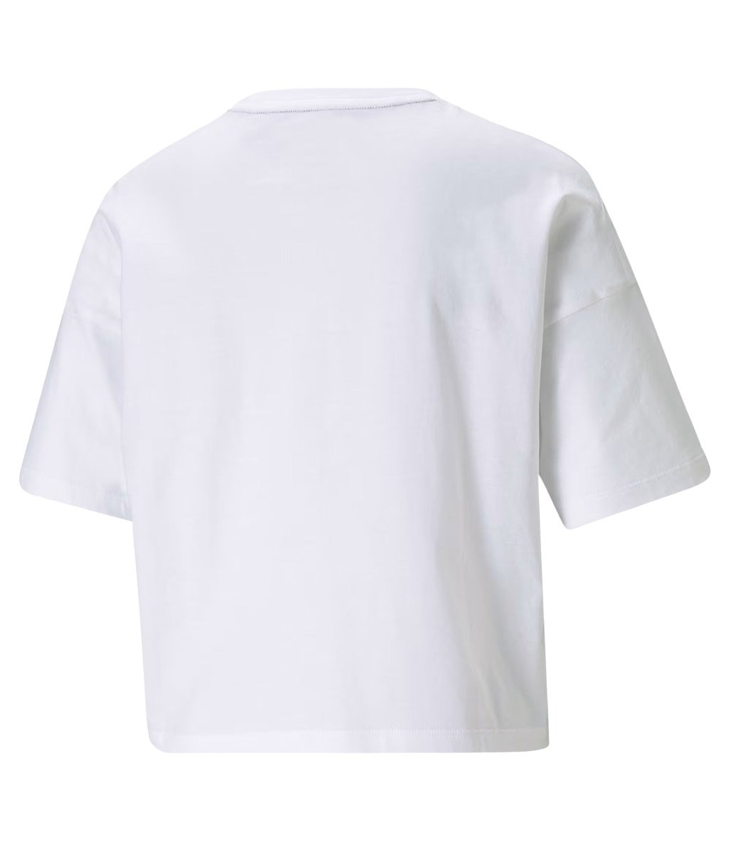 Puma Essentials Logo Cropped Kadın Kısa Kollu T-Shirt Beyaz