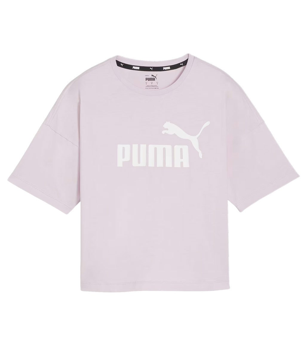 Puma Essentials Logo Cropped Kadın Kısa Kollu T-Shirt Lila
