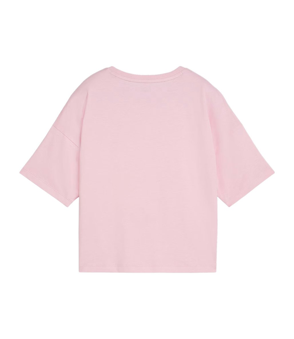 Puma Essentials Logo Cropped Kadın Kısa Kollu T-Shirt Pembe