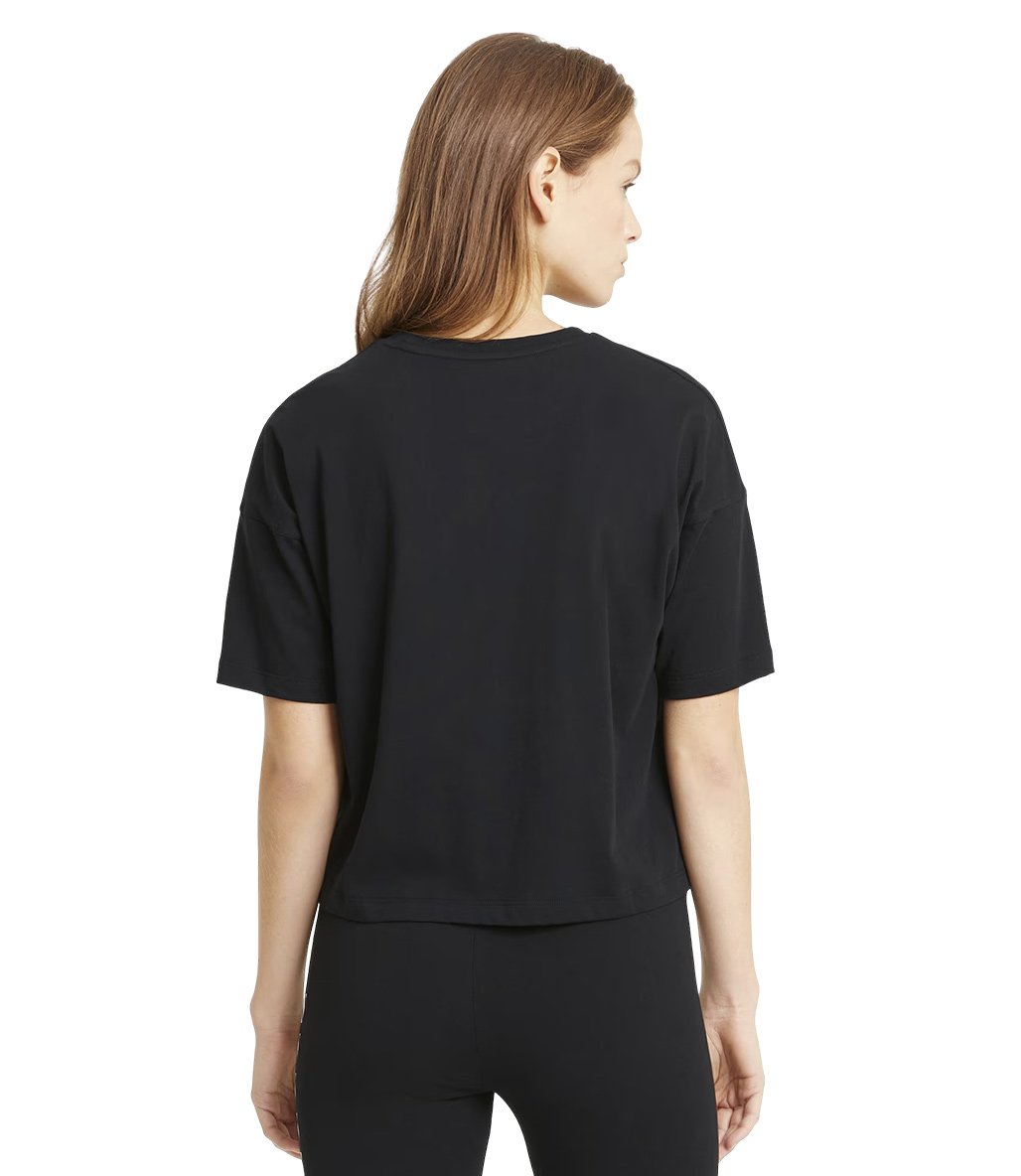 Puma Essentials Logo Cropped Kadın Kısa Kollu T-Shirt Siyah