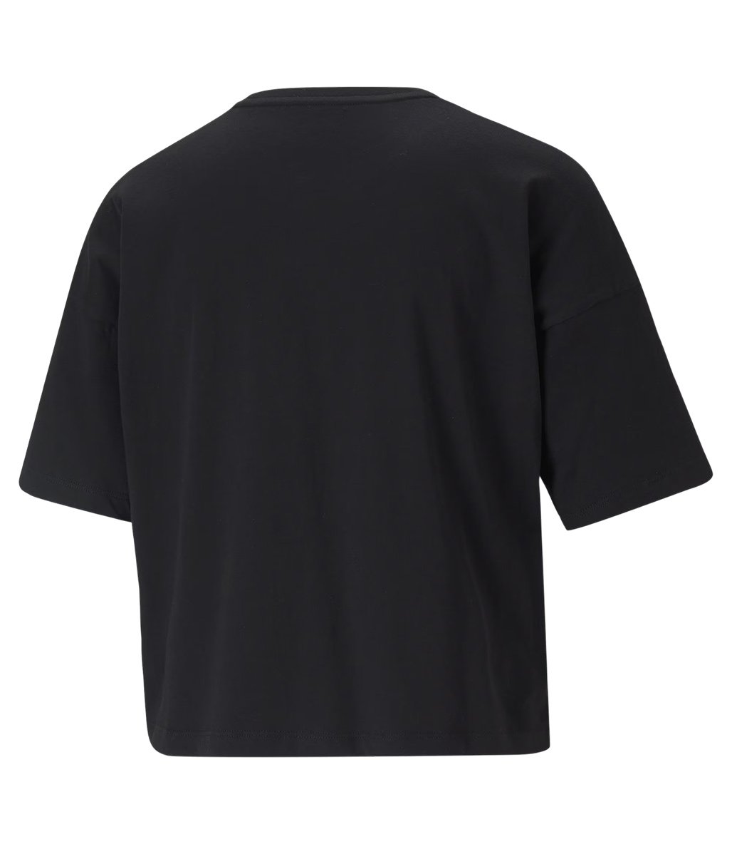 Puma Essentials Logo Cropped Kadın Kısa Kollu T-Shirt Siyah