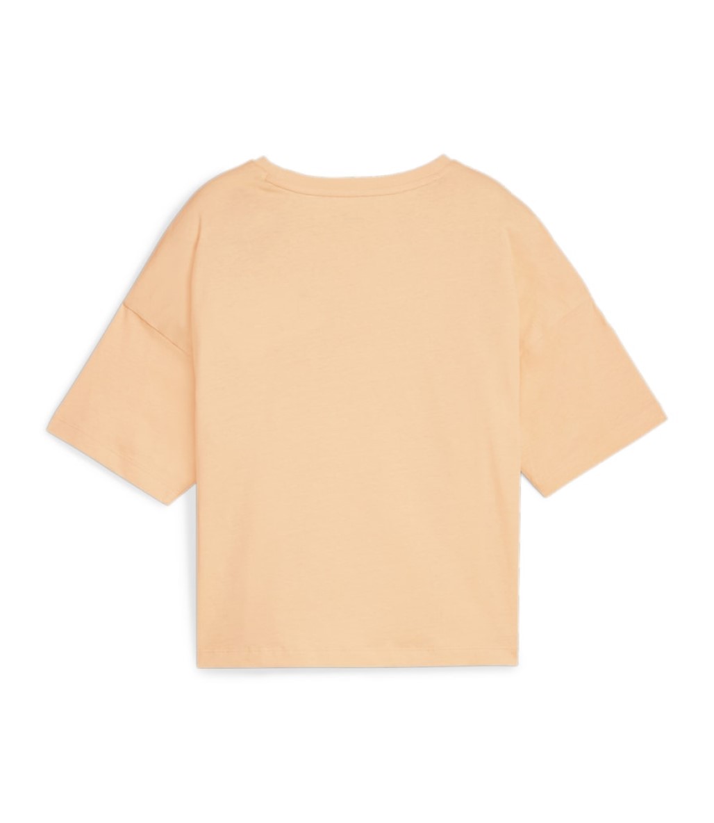 Puma Essentials Logo Cropped Kadın Kısa Kollu T-Shirt Turuncu