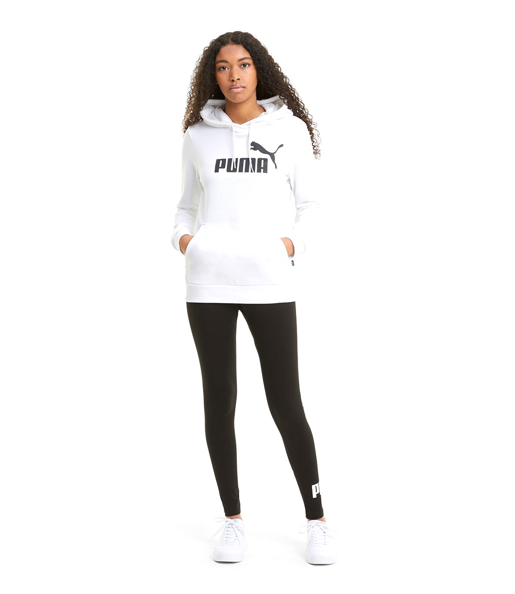 Puma Essentials Logo Kadın Kapüşonlu Sweatshirt Beyaz
