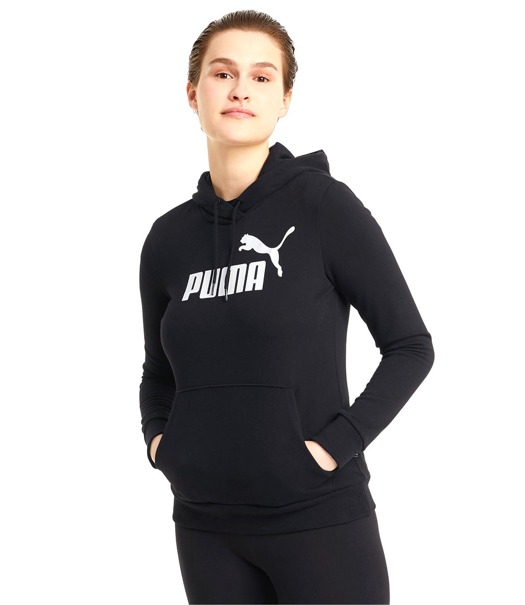 Puma Essentials Logo Kadın Kapüşonlu Sweatshirt Siyah