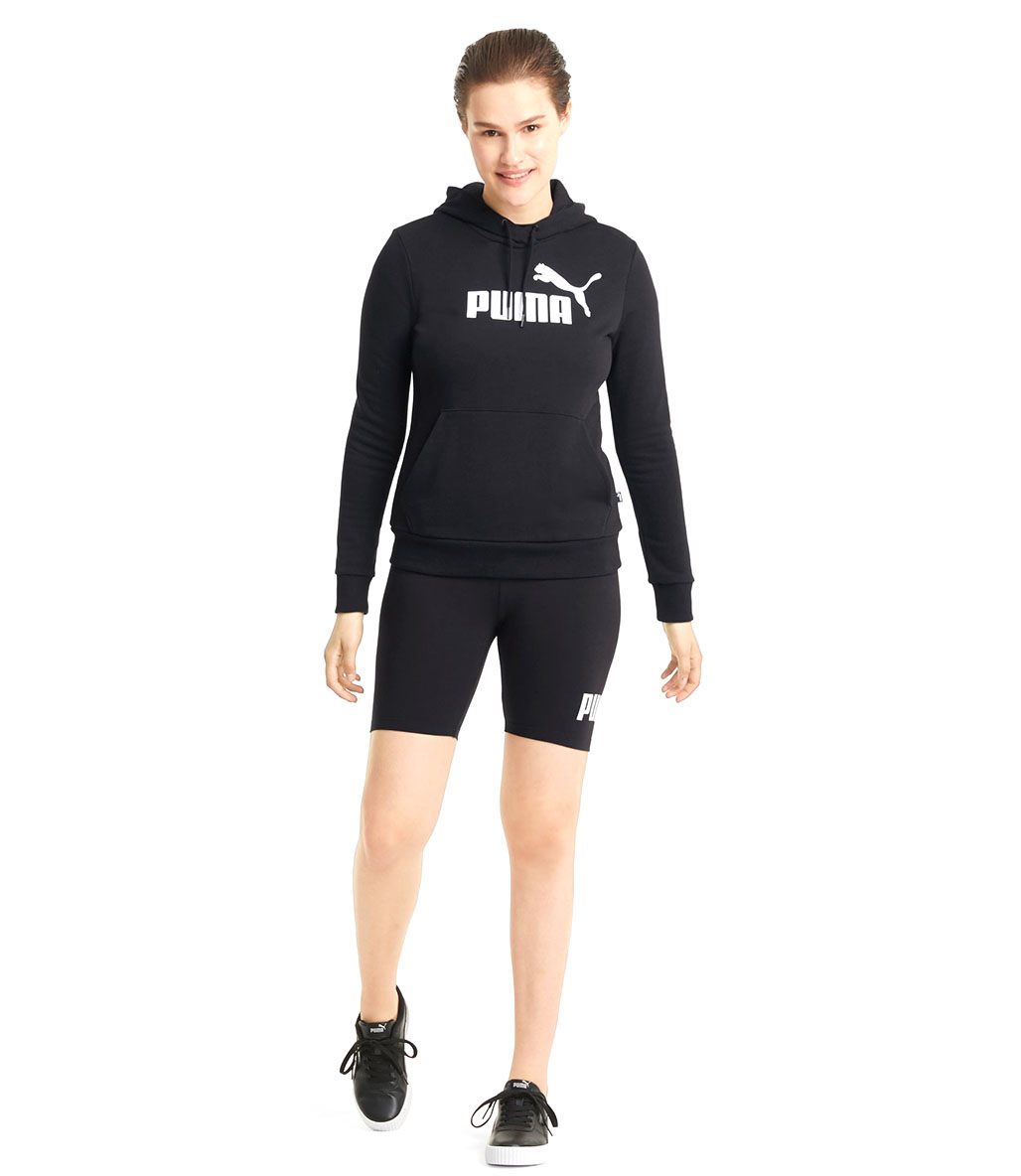 Puma Essentials Logo Kadın Kapüşonlu Sweatshirt Siyah