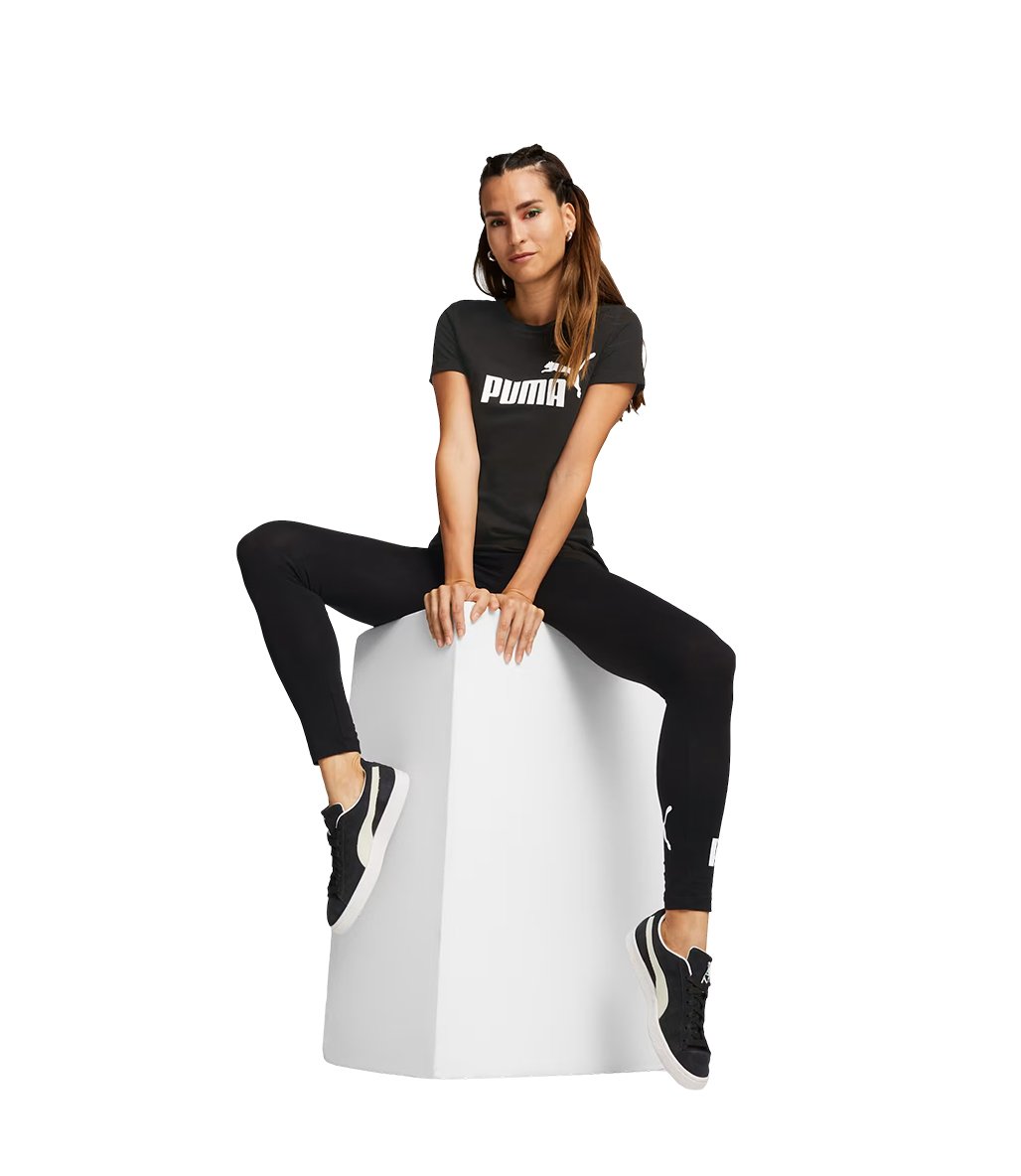 Puma Essentials Logo Kadın Kısa Kollu T-Shirt Siyah