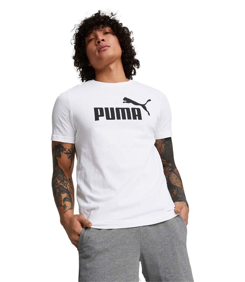 Puma Essentials Logo Kısa Kollu T-Shirt Beyaz