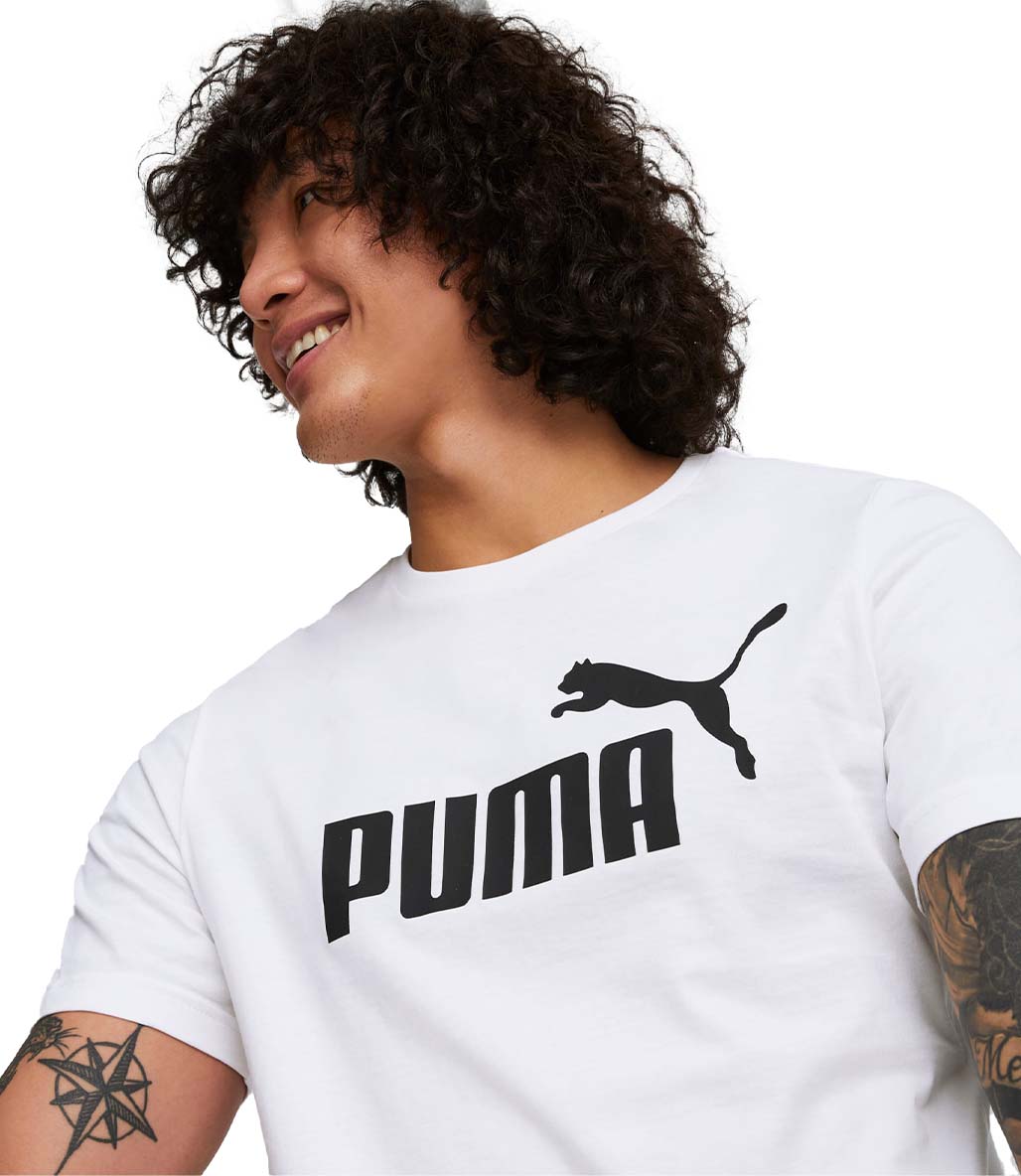 Puma Essentials Logo Kısa Kollu T-Shirt Beyaz