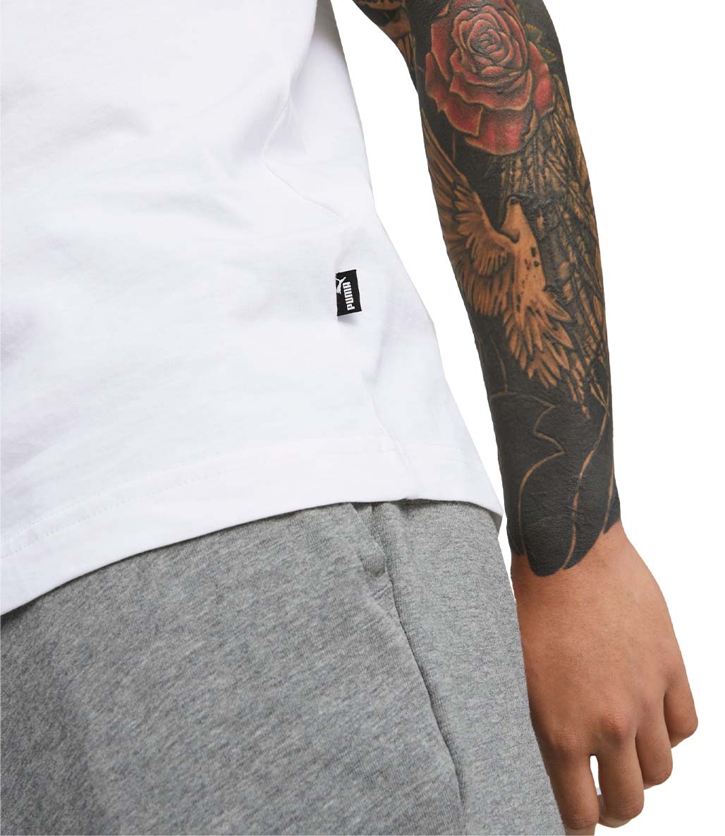 Puma Essentials Logo Kısa Kollu T-Shirt Beyaz