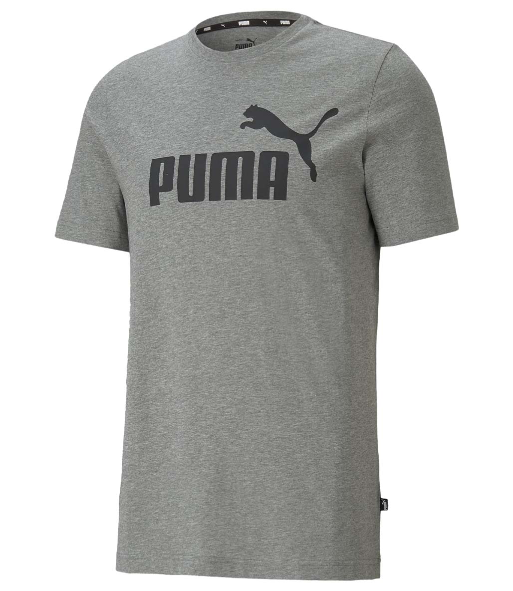 Puma Essentials Logo Kısa Kollu T-Shirt Gri