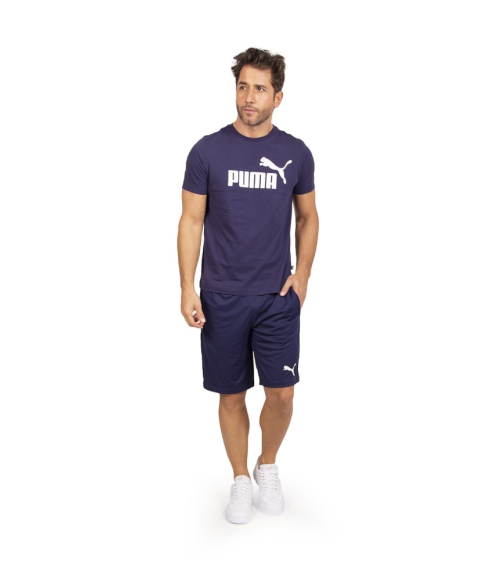 Puma Essentials Logo Kısa Kollu T-Shirt Lacivert