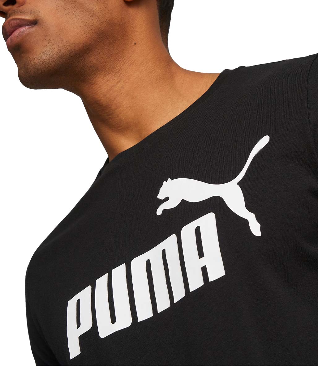 Puma Essentials Logo Kısa Kollu T-Shirt Siyah
