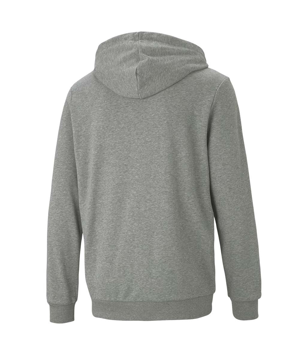 Puma Essentials Small Logo Fermuarlı Kapüşonlu Sweatshirt Gri