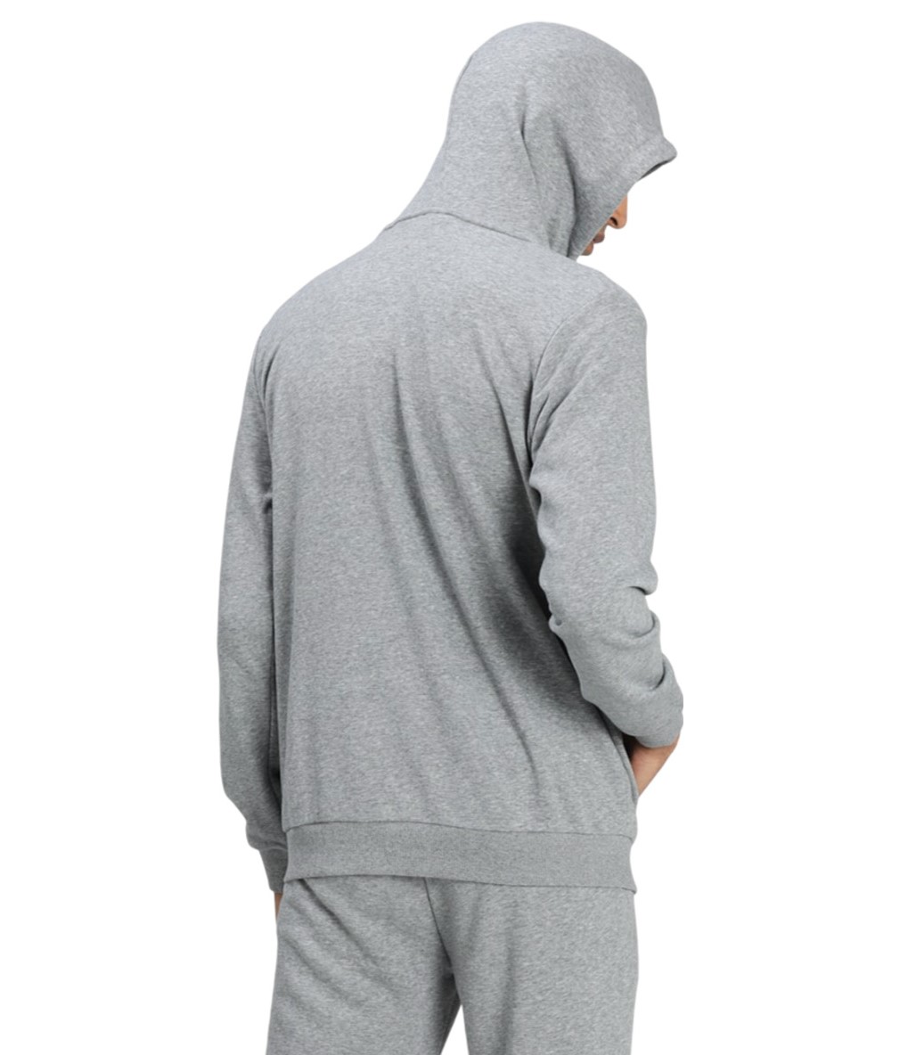 Puma Essentials Small Logo Fermuarlı Kapüşonlu Sweatshirt Gri