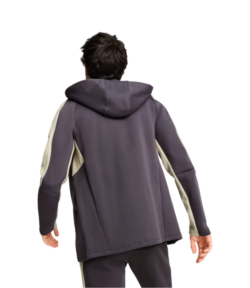Puma EvoStripe Fermuarlı Kapüşonlu Sweatshirt Siyah Gri