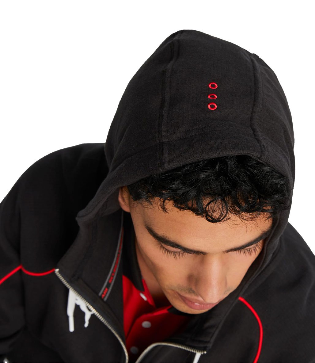 Puma Ferrari Race Fermuarlı Kapüşonlu Sweatshirt Siyah