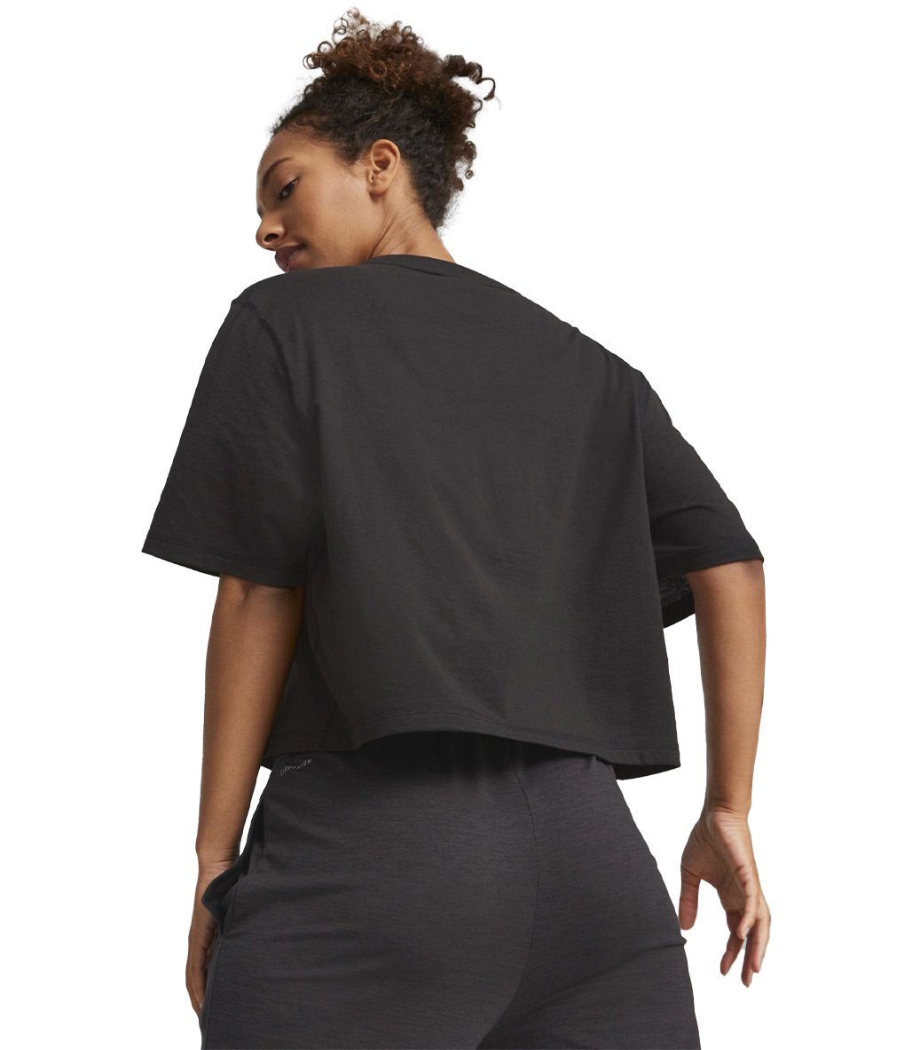 Puma Graphic Kadın Kısa Kollu Crop T-Shirt Siyah