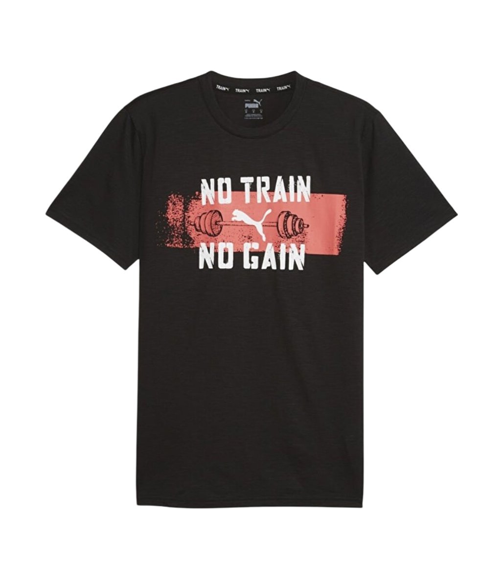 Puma Graphic Slogan Kısa Kollu T-Shirt Siyah