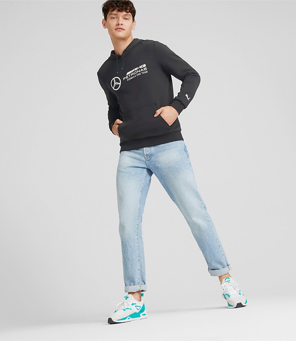 Puma Mercedes AMG Petronas Ess Kapüşonlu Sweatshirt Siyah