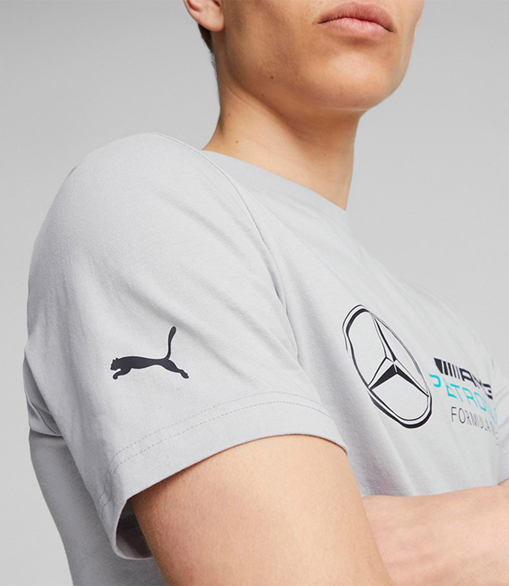 Puma Mercedes AMG Petronas Ess Logo Kısa Kollu T-Shirt Gri