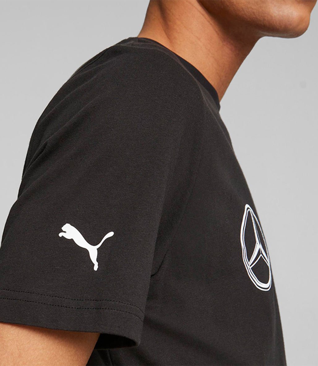 Puma Mercedes AMG Petronas Ess Logo Kısa Kollu T-Shirt Siyah