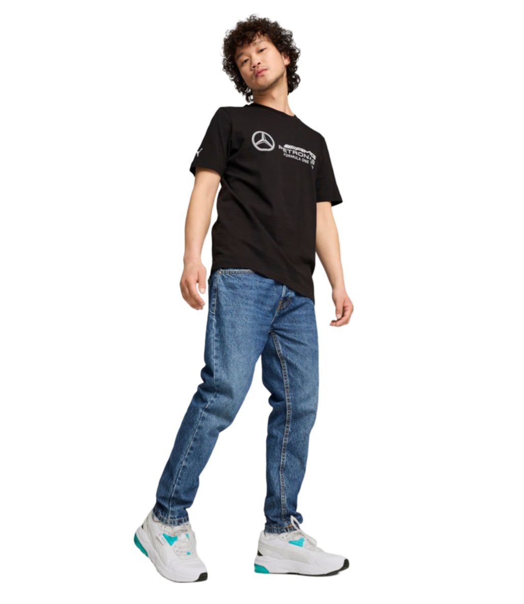 Puma Mercedes AMG Petronas F1 Ess Logo T-Shirt Siyah