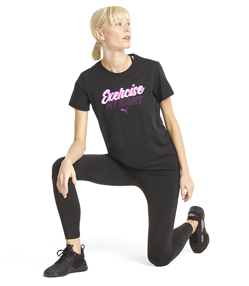 Puma Performance Graphic Kadın Kısa Kollu T-Shirt Siyah