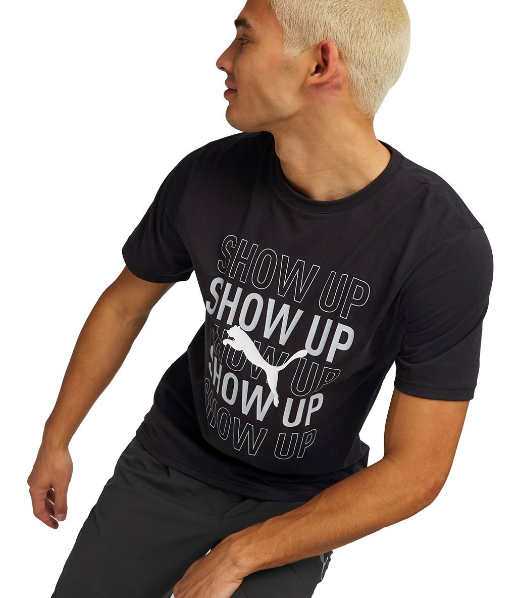 Puma Performance Running Graphic Kısa Kollu T-Shirt Siyah