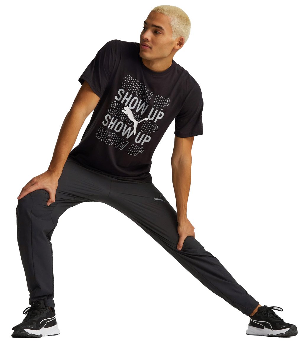 Puma Performance Running Graphic Kısa Kollu T-Shirt Siyah