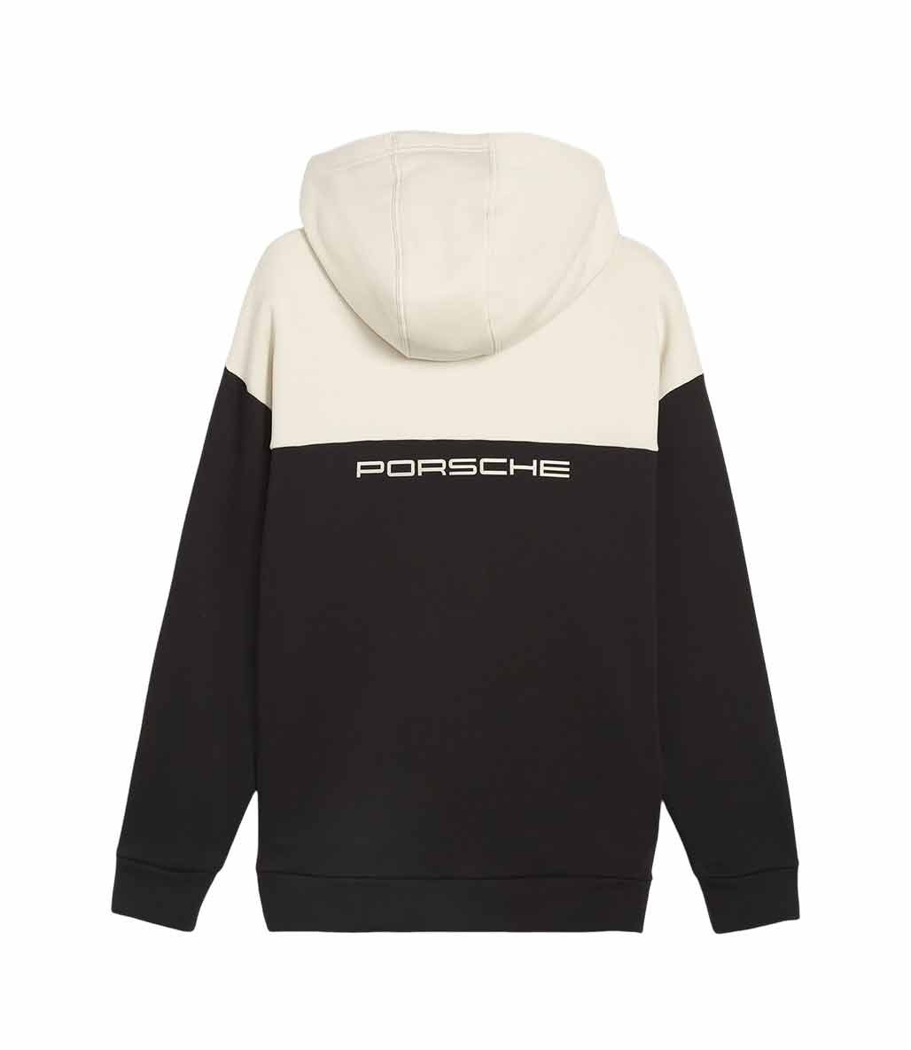Puma Porsche Legacy Fermuarlı Kapüşonlu Sweatshirt Siyah Bej