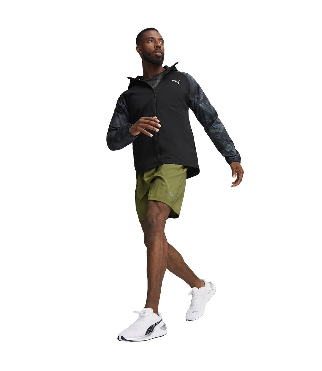 Puma Run Favourite Fermuarlı Kapüşonlu Sweatshirt Siyah