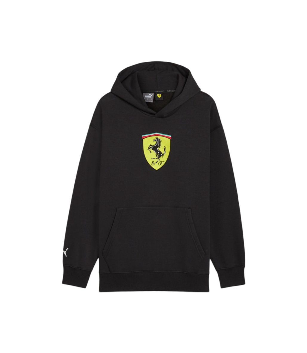 Puma Scuderia Ferrari Race Big Shield Kapüşonlu Sweatshirt Siyah