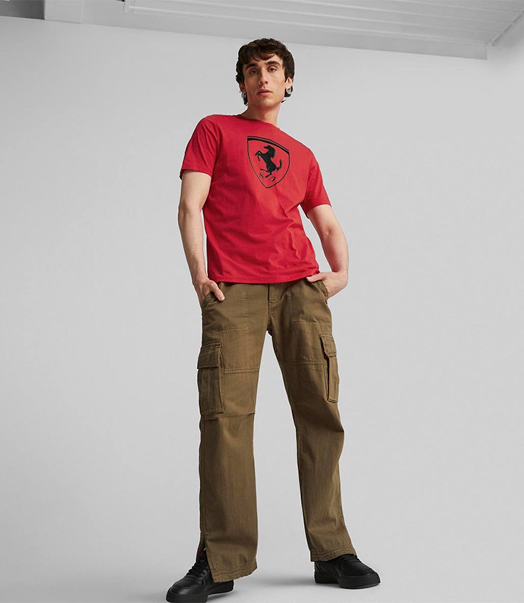 Puma Scuderia Ferrari Race Big Shield Kısa Kollu T-Shirt Kırmızı
