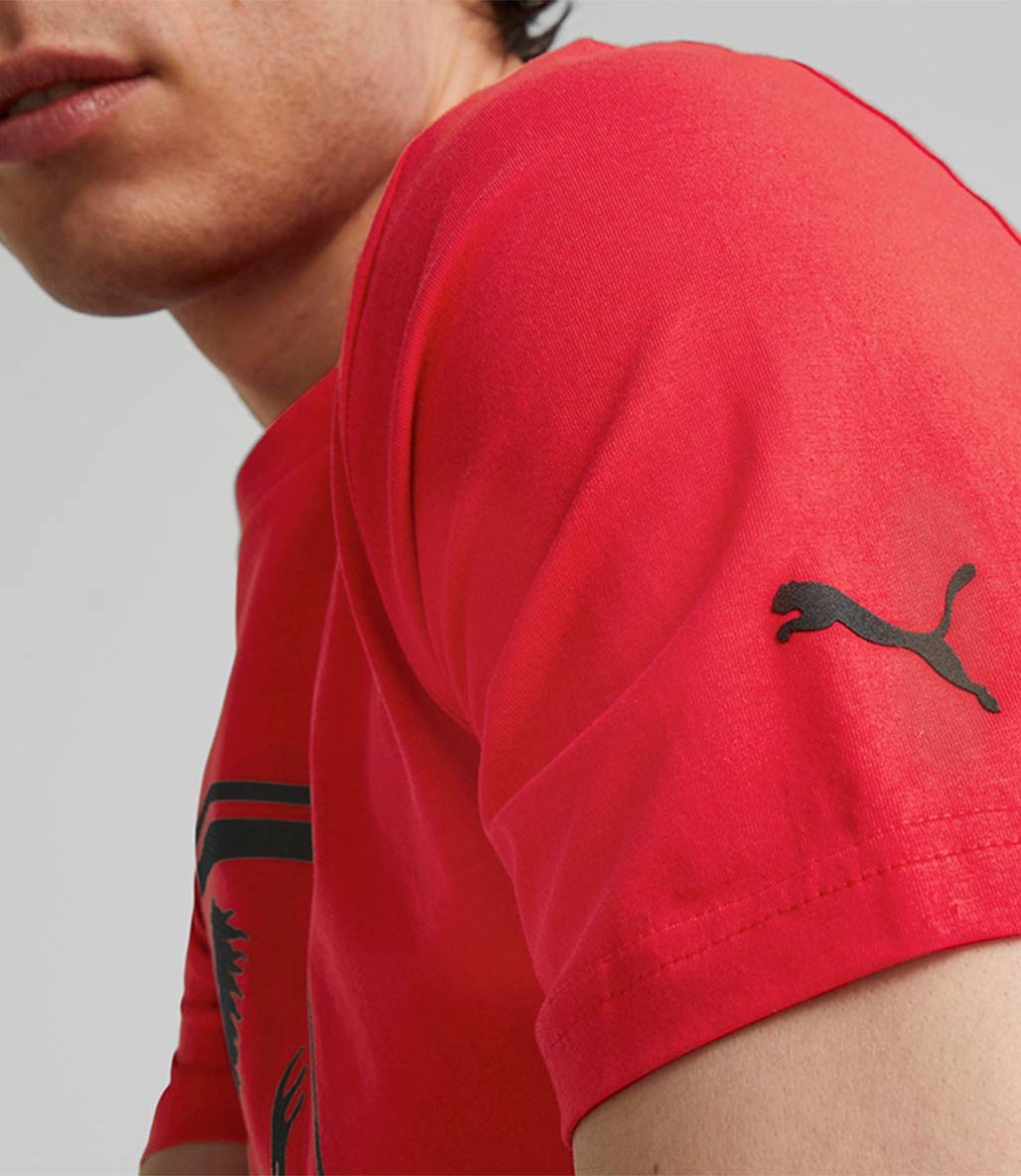Puma Scuderia Ferrari Race Big Shield Kısa Kollu T-Shirt Kırmızı
