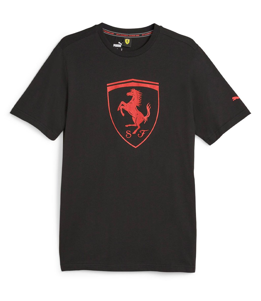 Puma Scuderia Ferrari Race Big Shield Kısa Kollu T-Shirt Siyah