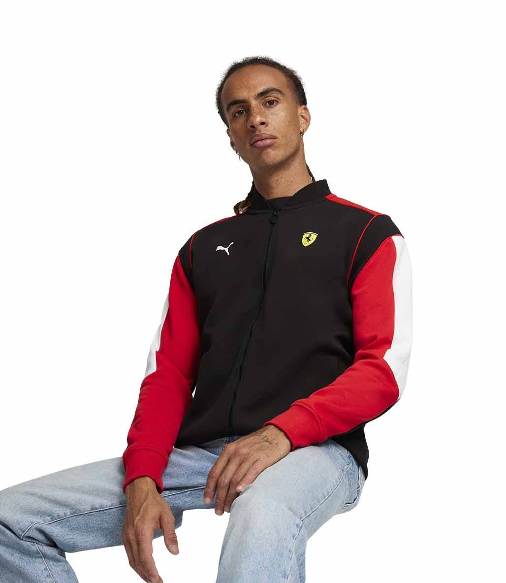 Puma Scuderia Ferrari Race MT7 Fermuarlı Sweatshirt Siyah Kırmızı