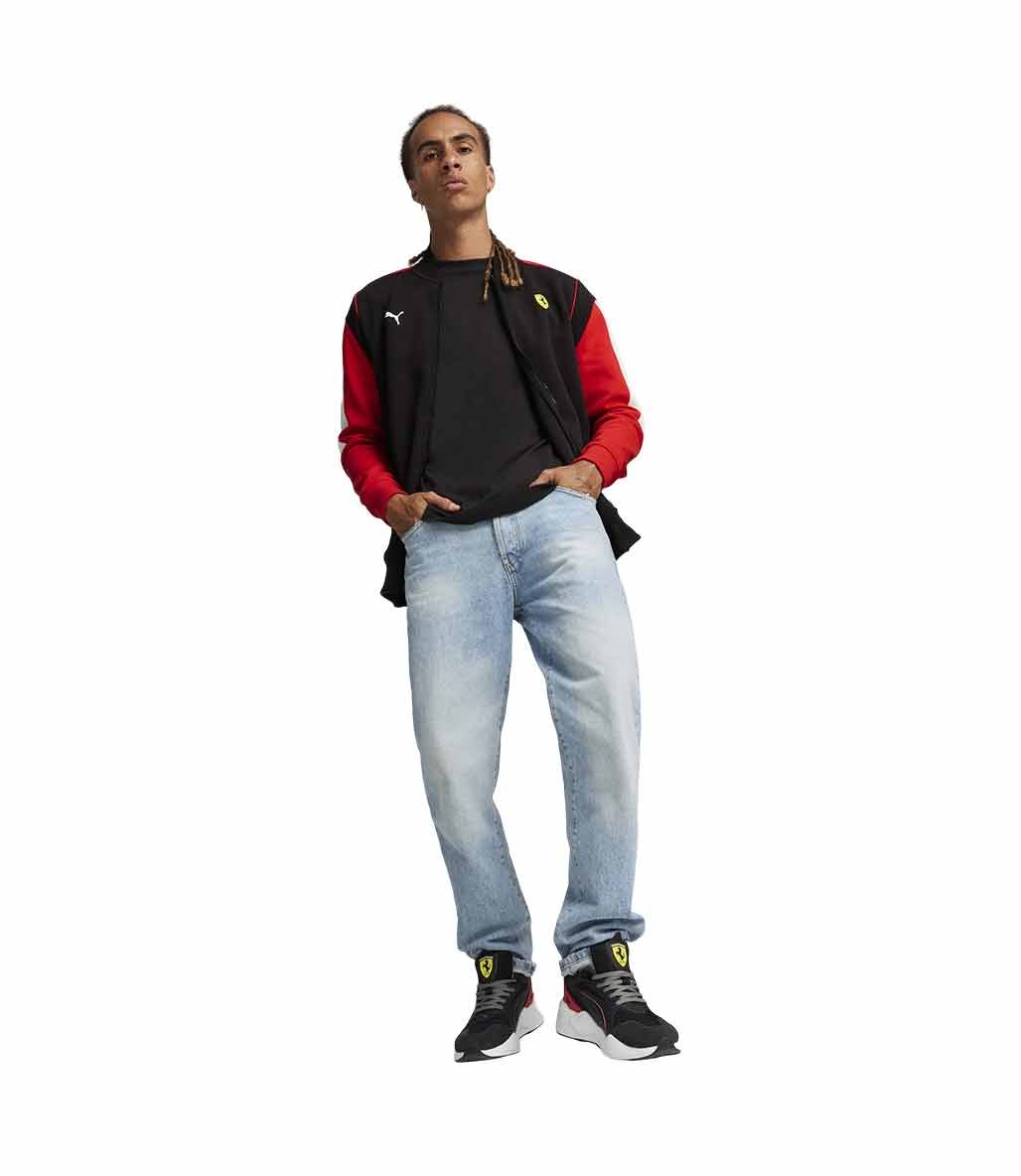 Puma Scuderia Ferrari Race MT7 Fermuarlı Sweatshirt Siyah Kırmızı