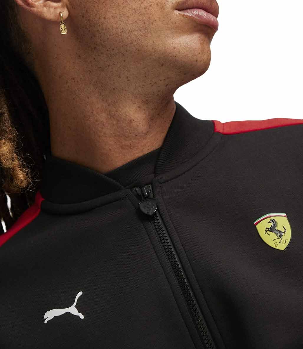 Puma Scuderia Ferrari Race MT7 Fermuarlı Sweatshirt Siyah Kırmızı