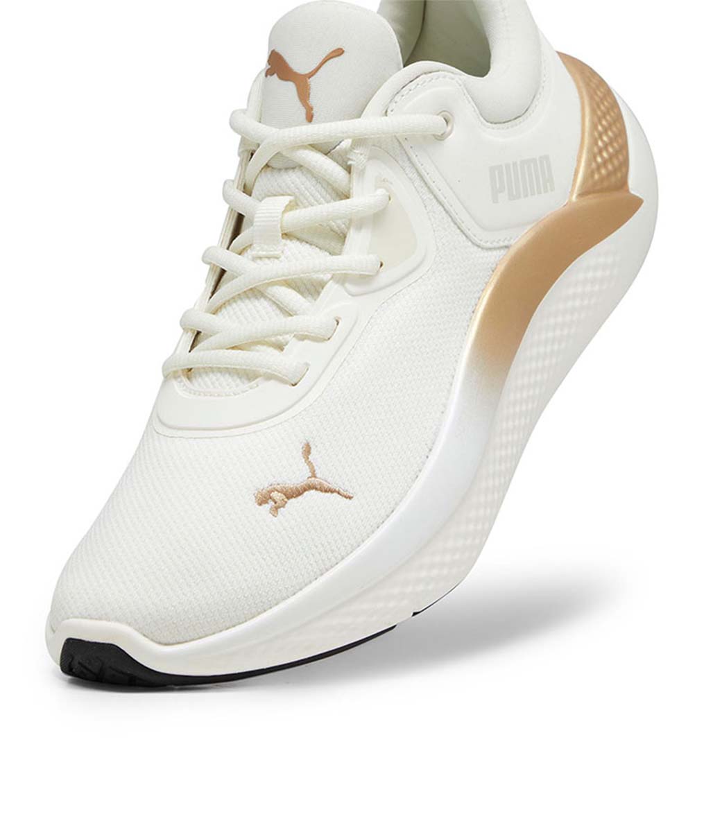 Puma SoftRide Pro Molten Metal Kadın Ayakkabı Beyaz Gold