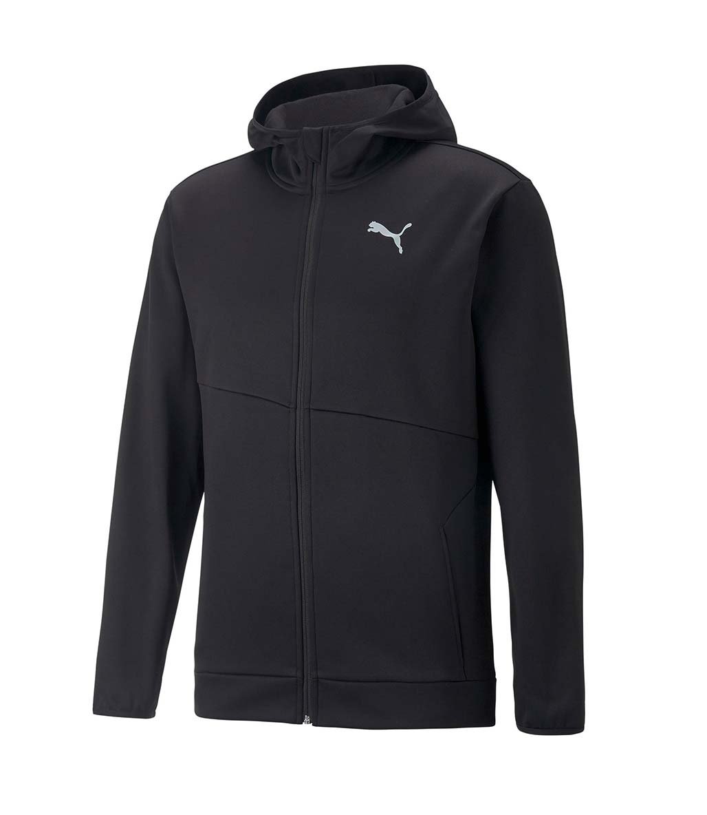 Puma Train All Day PWRFleece Fermuarlı Kapüşonlu Sweatshirt Siyah