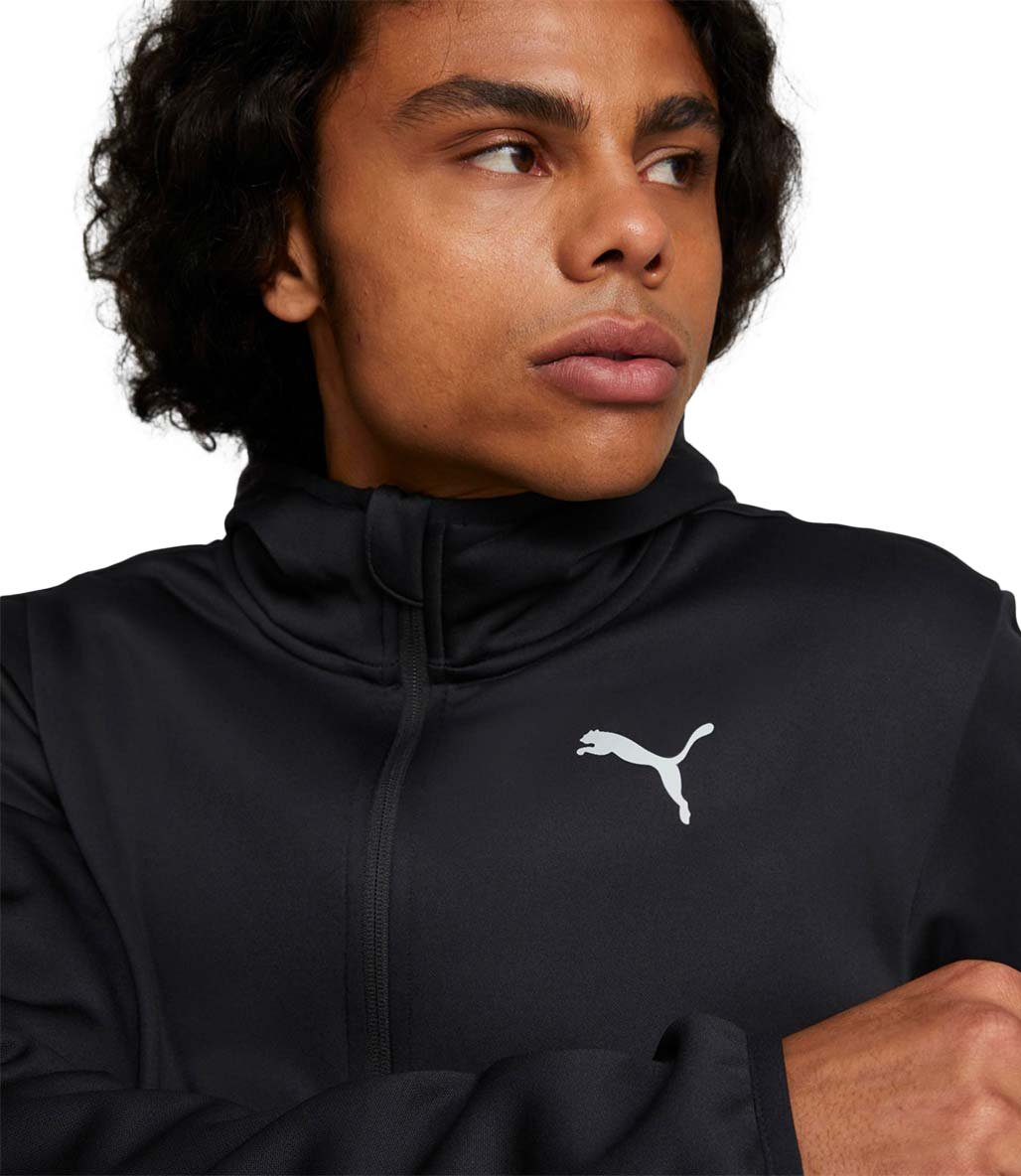 Puma Train All Day PWRFleece Fermuarlı Kapüşonlu Sweatshirt Siyah