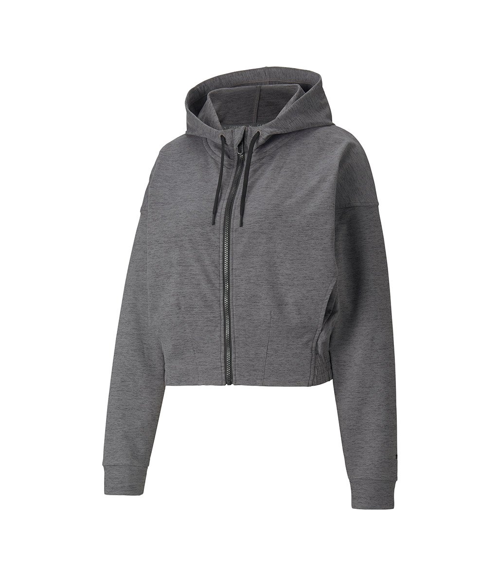 Puma Train Cloudspun Fz Hoodie Kadın Fermuarlı Kapüşonlu Sweatshirt Gri