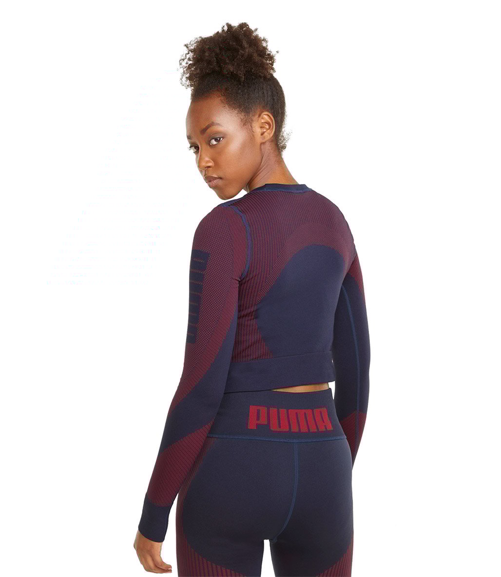Puma Train Seamless Fitted Long Sleeve Uzun Kollu T-Shirt Mavi