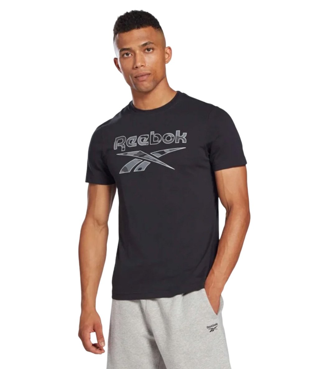 Reebok ID Camo Kısa Kollu T-Shirt Siyah Kamuflaj