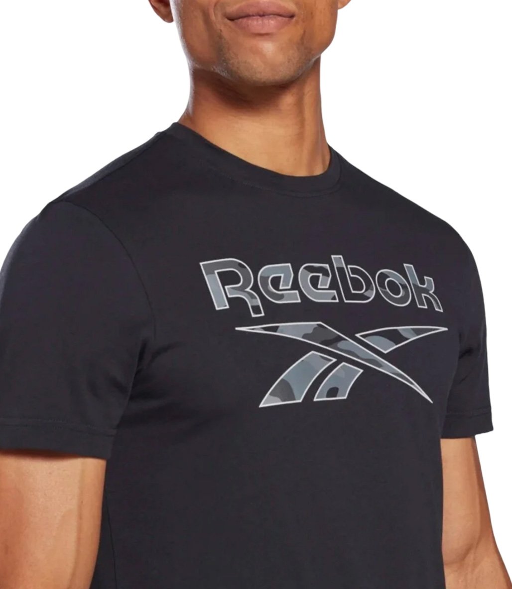 Reebok ID Camo Kısa Kollu T-Shirt Siyah Kamuflaj