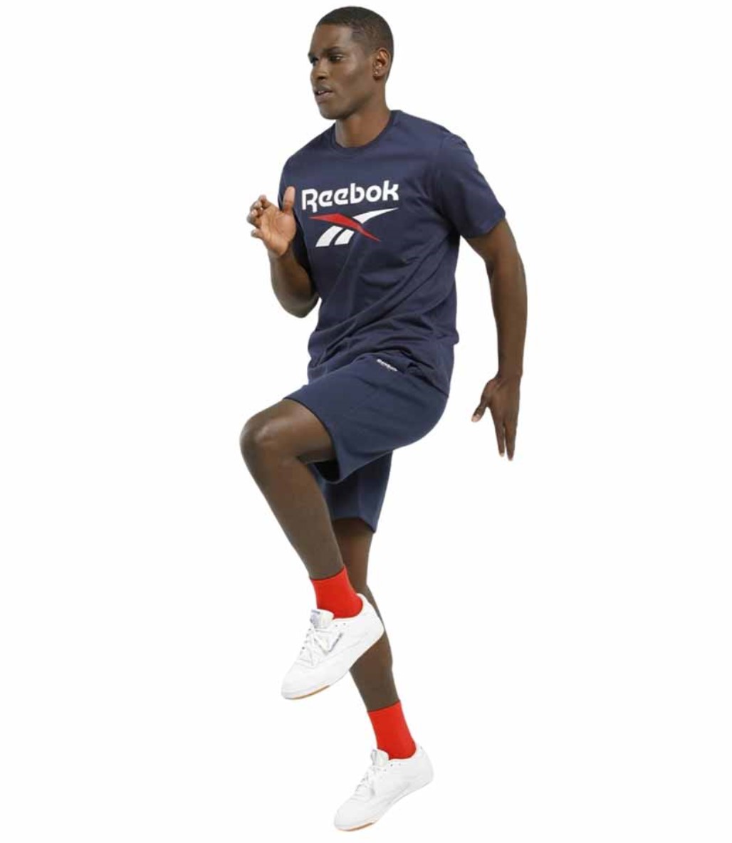 Reebok Identity Stacked Kısa Kollu T-Shirt Lacivert