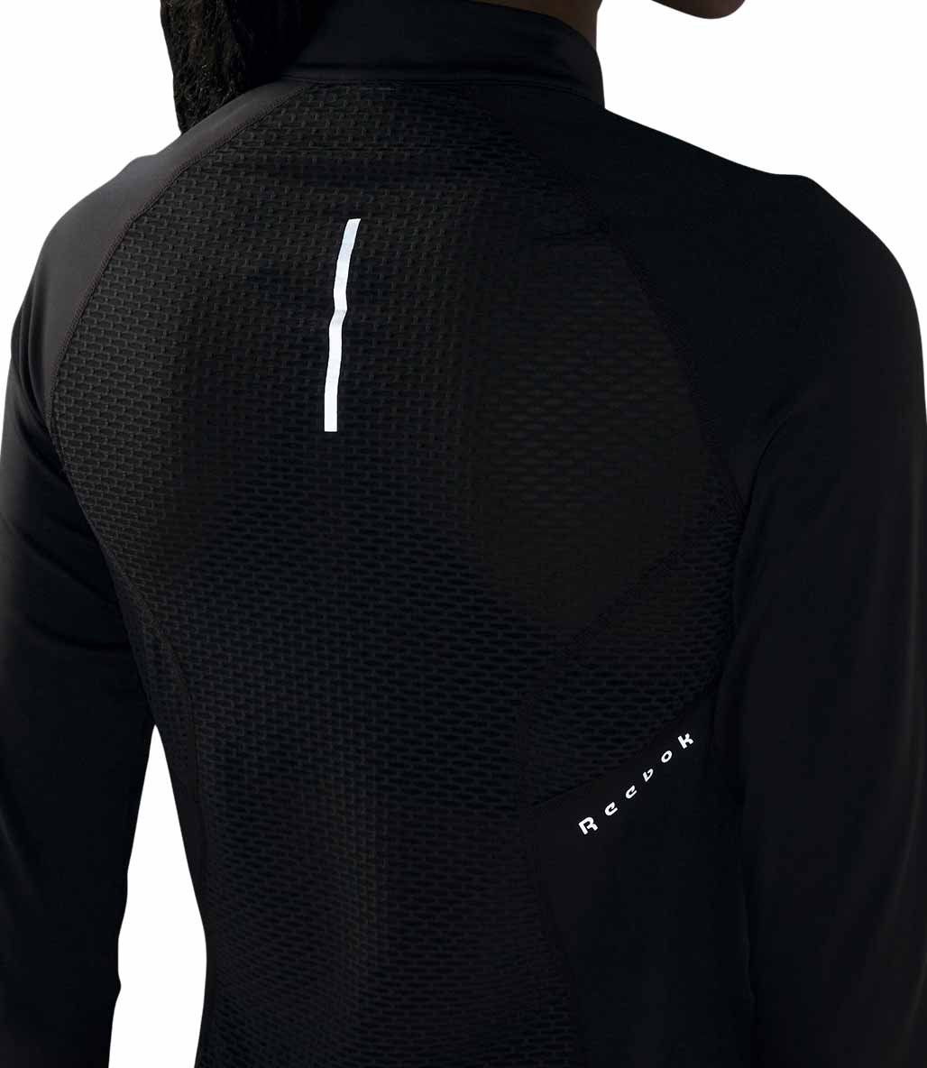 Reebok Running 1 4 Fermuarl Kad n Sweatshirt Siyah Fitmoda