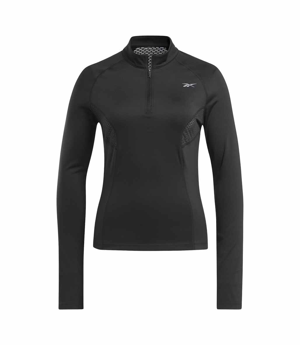 Reebok Running 1 4 Fermuarl Kad n Sweatshirt Siyah Fitmoda