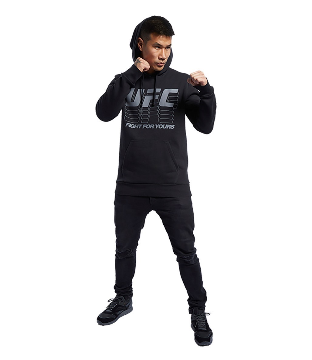 Reebok Ufc Fan Gear Hoodie Kapu onlu Sweatshirt Siyah Fitmoda